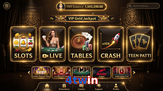Main screen of 4Twin casino page for PK players