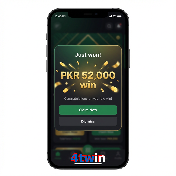 Main screen of 4Twin win page for PK players